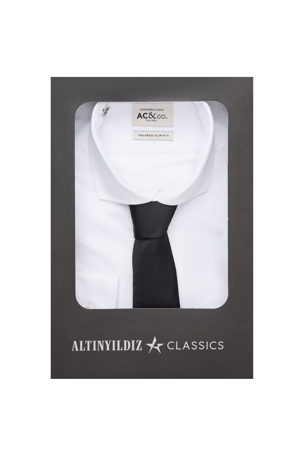 Altınyıldız Classics Özel Hediye Kutulu Slim Fit Gömlek-nano Su Ve Leke Tutmaz Kravat Set Damat Bohçası