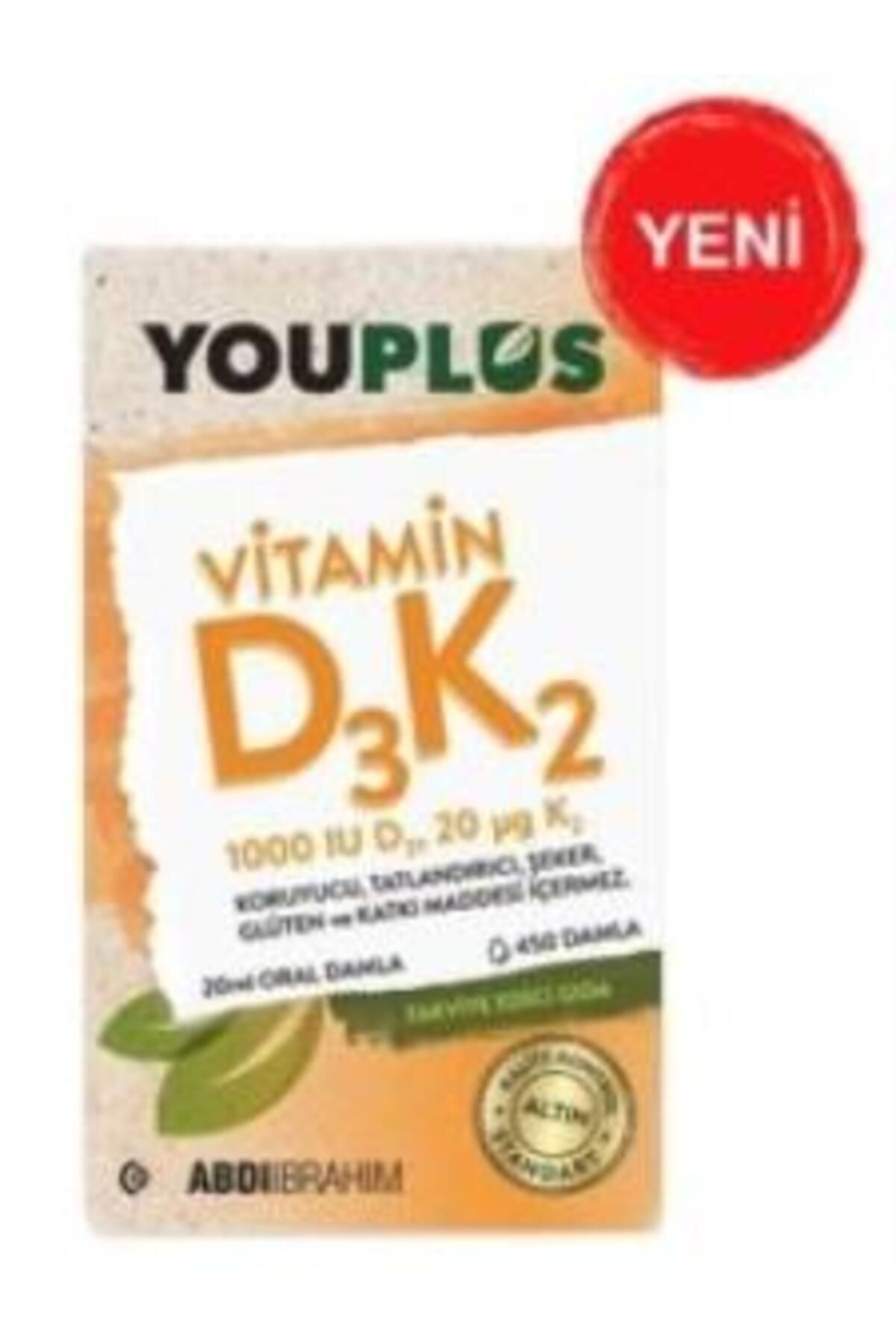 Youplus Vitamin D3 K2 1000UI 20mcg Oral Damla 20ml