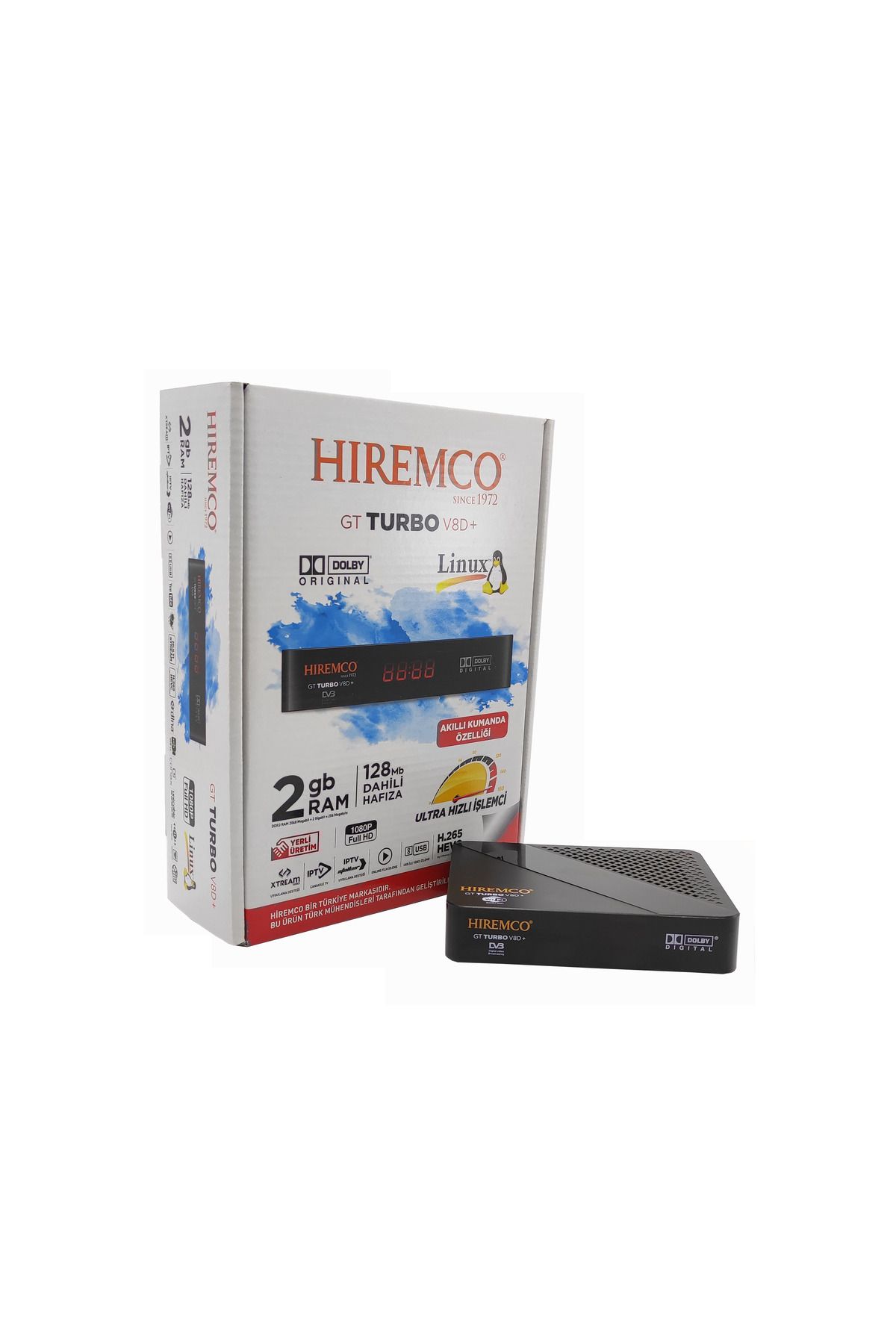 Hiremco Gt Turbo V8d Hd Plus Ethernetli Lınux Tabanlı Dahili Wifi Full Hd Mini Uydu Alıcısı