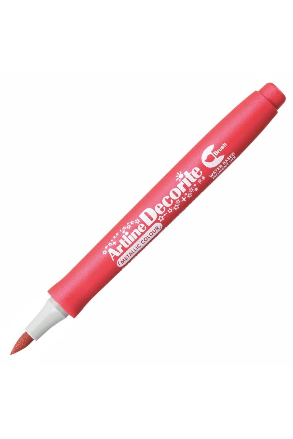Genel Markalar Artline Decorite Marker Kalem Fırça Uçlu Metallic Red