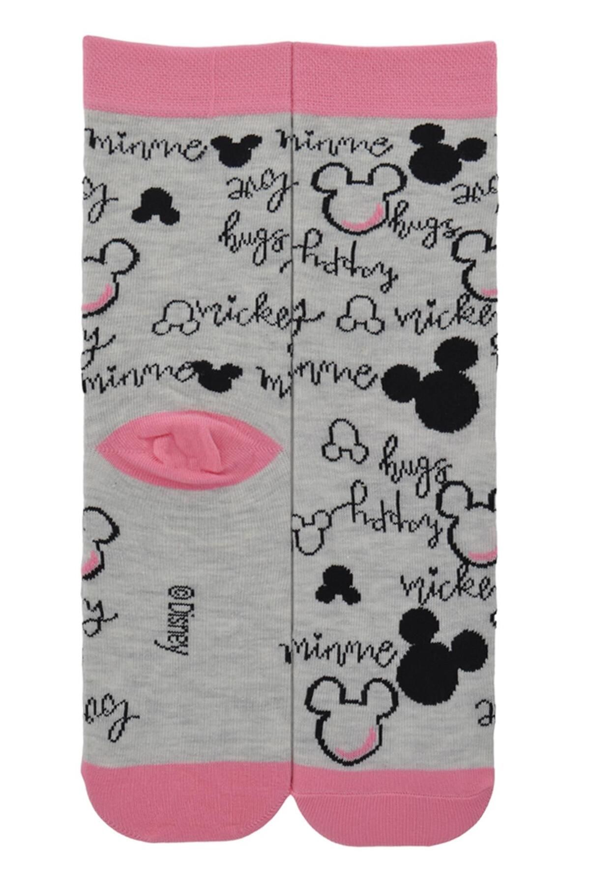 DoDe Flora Disnep Kadın Çizgi Film Minnie Mouse Desenli Pamuklu Soket Çorap