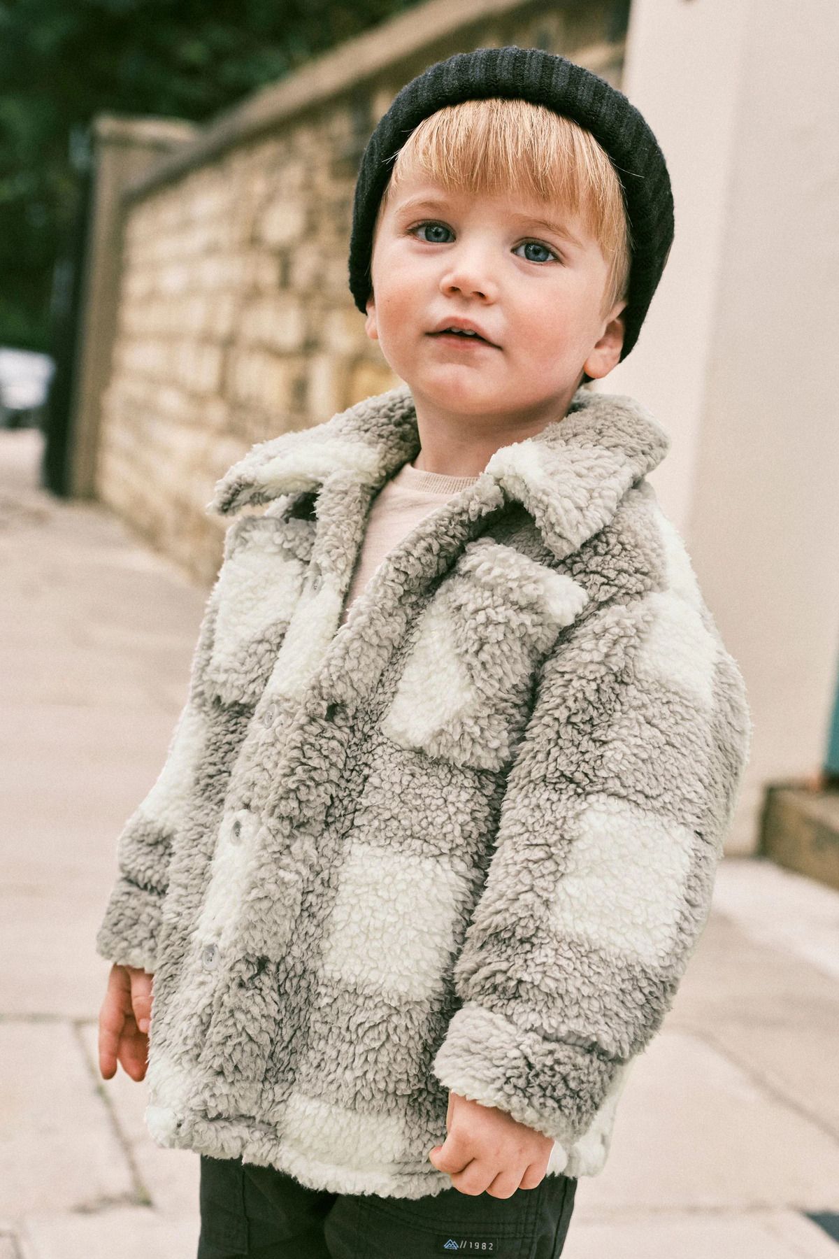 Next Baby erkek çocuk gri peluş ceket Teddy Borg Polar