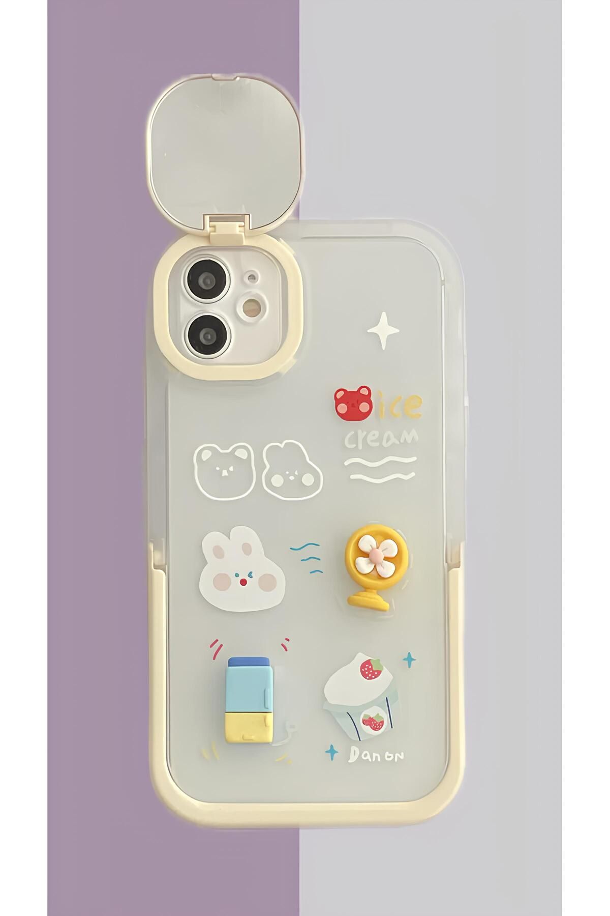 Casen iPhone 11 Özel Üretim 3 Boyutlu Dondurma Tasarımlı Silikon Telefon Kılıfı