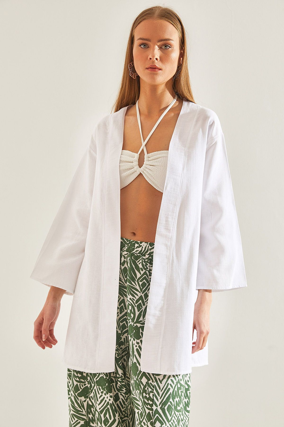 Bianco Lucci Kadın Basic Kimono
