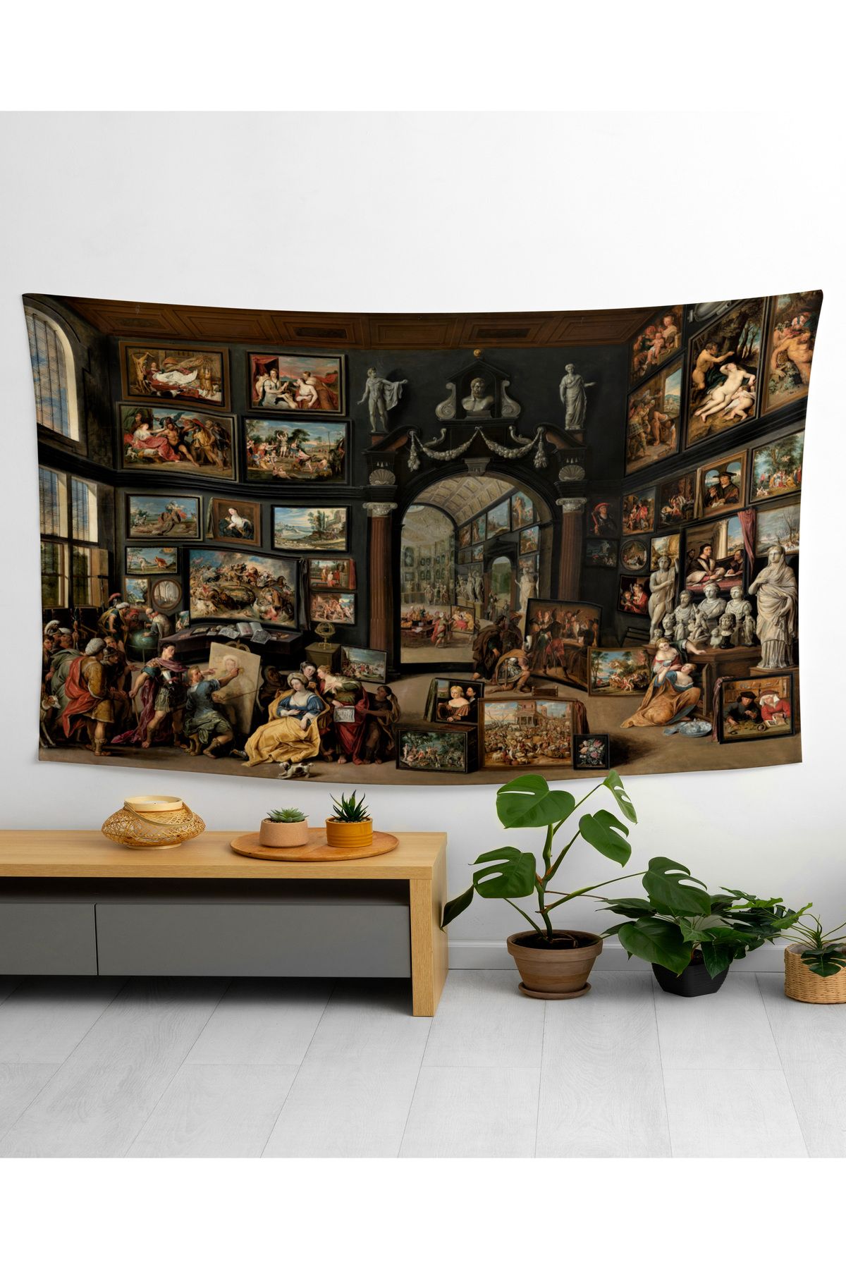 ALAMODECOR Duvar Örtüsü - Duvar Halısı - Tapestry - Sanatsal Willem van Haecht - Apelles Campaspe'yi Resmediyor