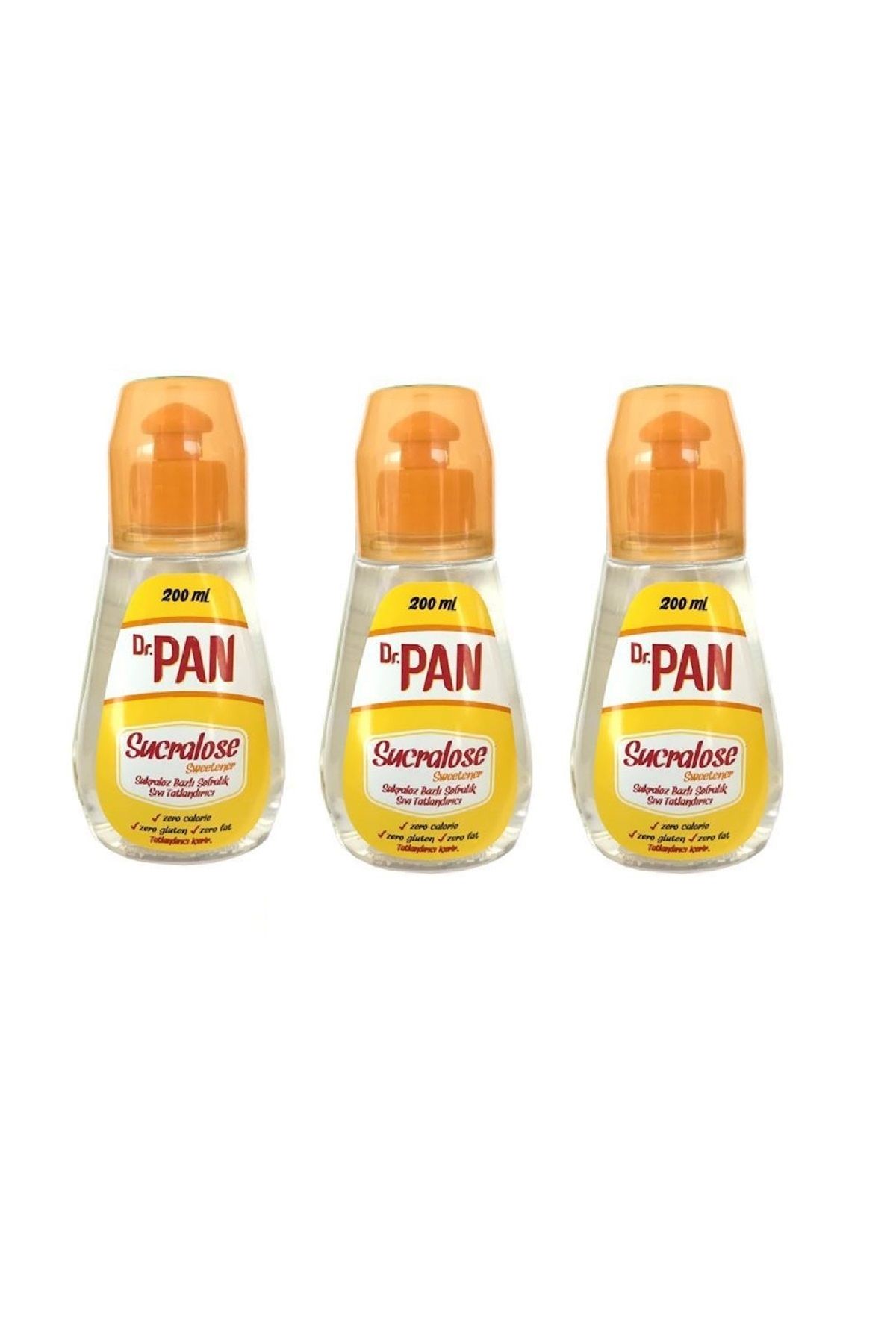 Dr Pan Dr. Pan Sukralozlu Sıvı Tatlandırıcı 200 ml X 3 Adet Sucralose