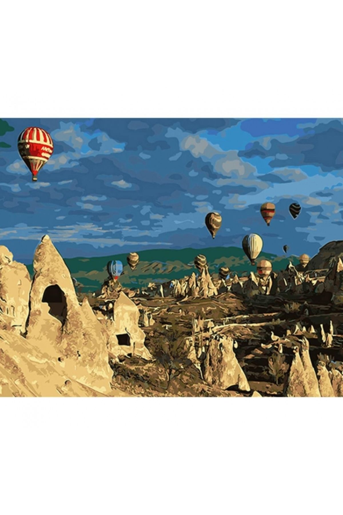 Simbastore Canvas Peri Bacaları ve Balon Sayılarla Boyama Seti  Kasnaklı 70 x 90 cm