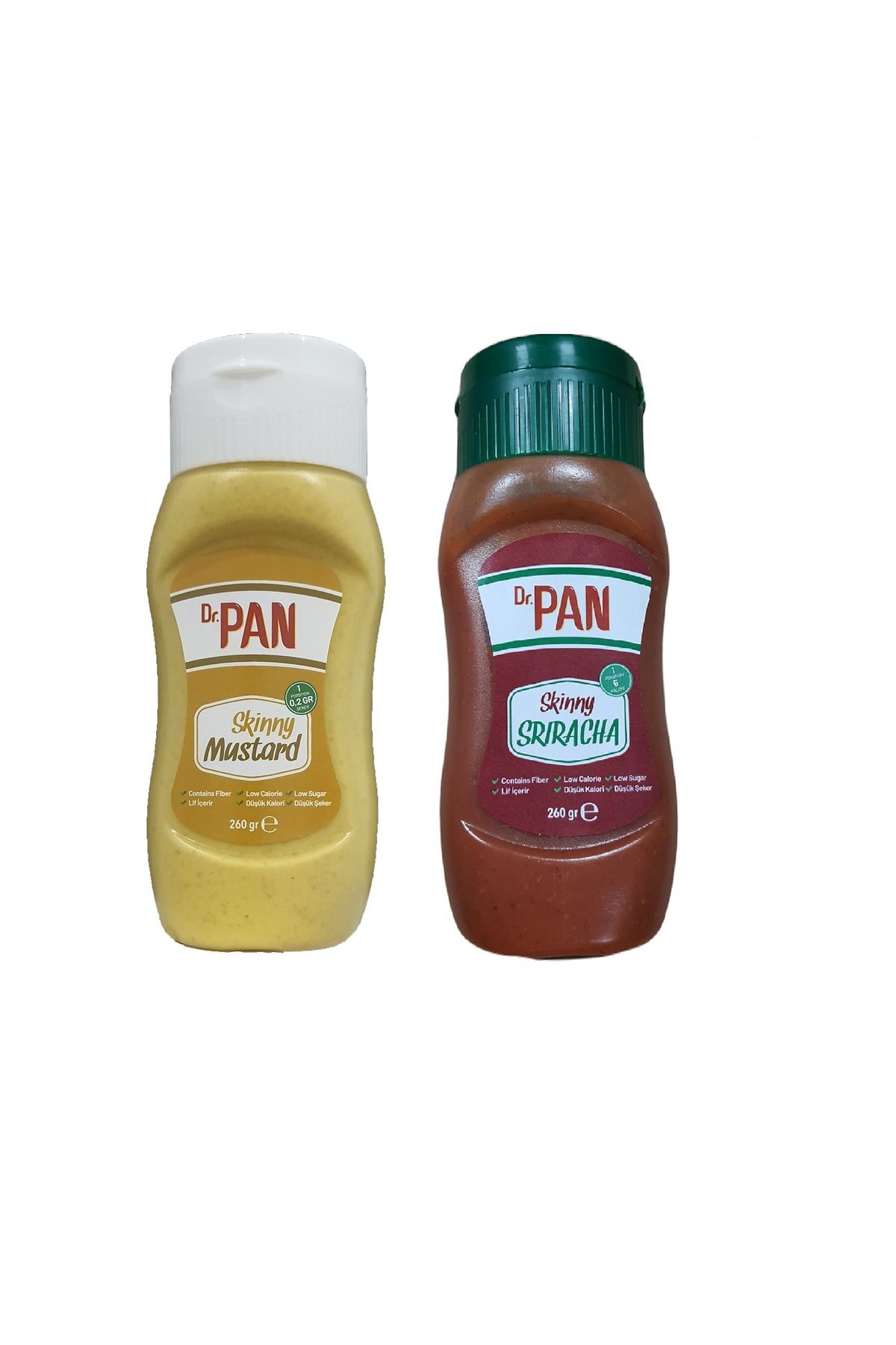 Dr Pan Dr. Pan 2'li Şekersiz Sos Paketi Hardal ve Sriracha Sosu 260 gr X 2 Adet Şekeriz Düşük Kalorili