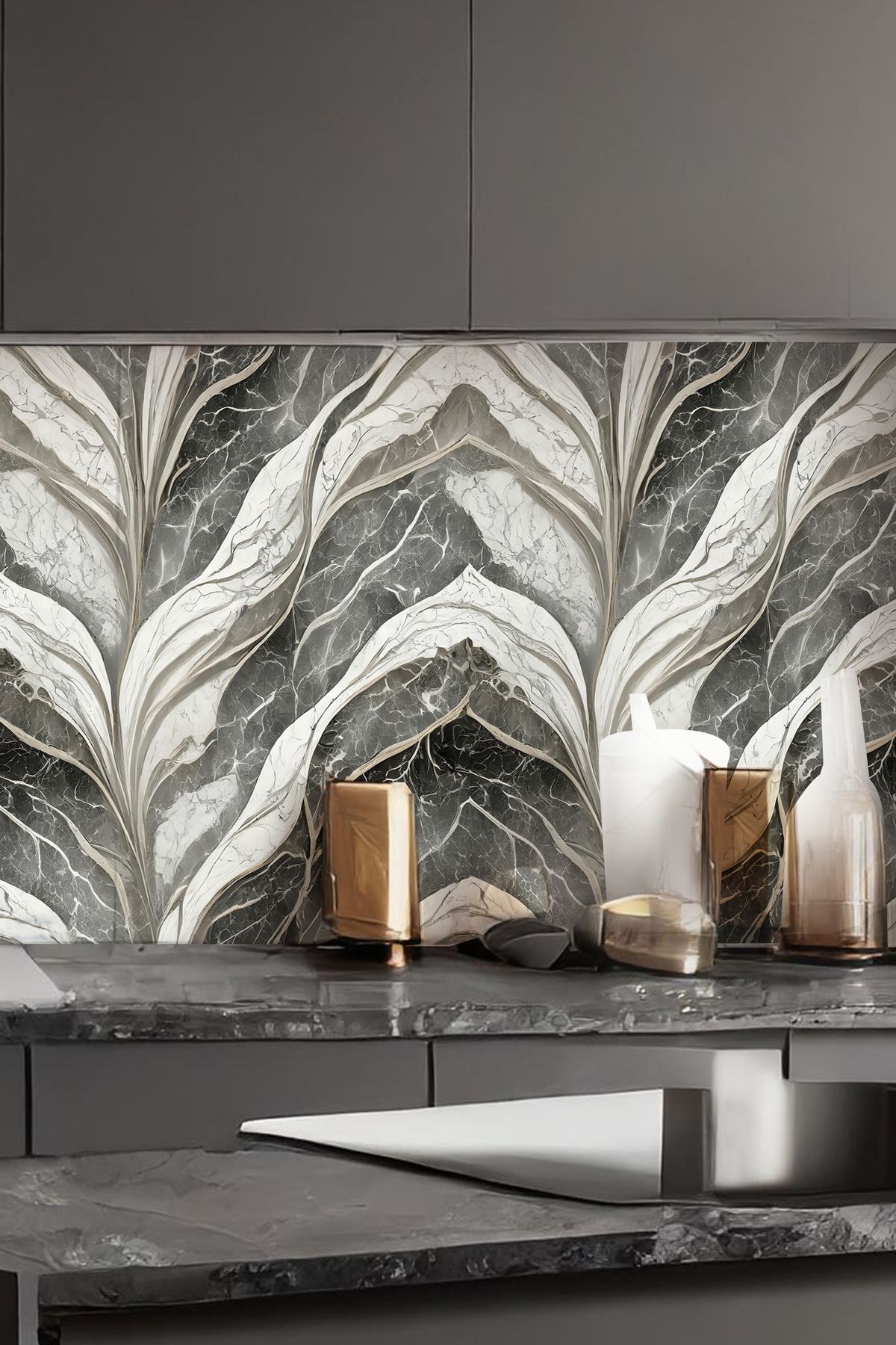 DECORIO HOME Mutfak Tezgah Arası Kaplama - Duvar - Fayans - Banyo - Çok Amaçlı Kaplama Folyosu