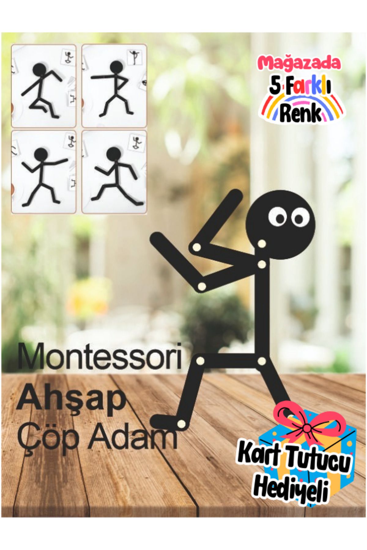 BYENS Siyah Ahşap Oyuncaklar Eğitici Montessori Çöp Adam Ahşap Oyuncak Ahşap Aktivite Eğitici Oyuncak