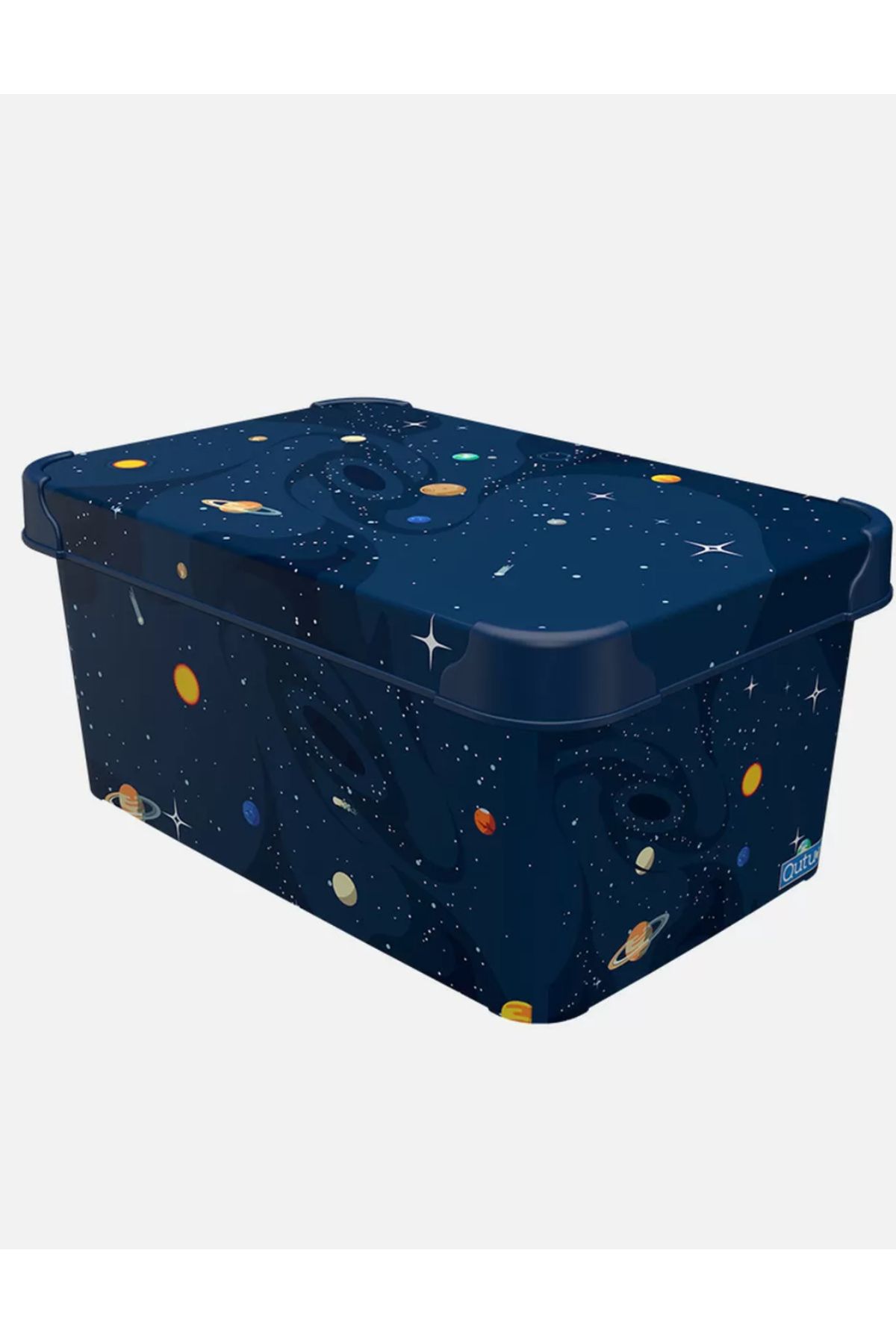 QUTU 5 Lt Planets Gezegenler 28,5x19x13 Kapaklı Saklama Kutusu Style Box Düzenleyici Dekoratif Kutu