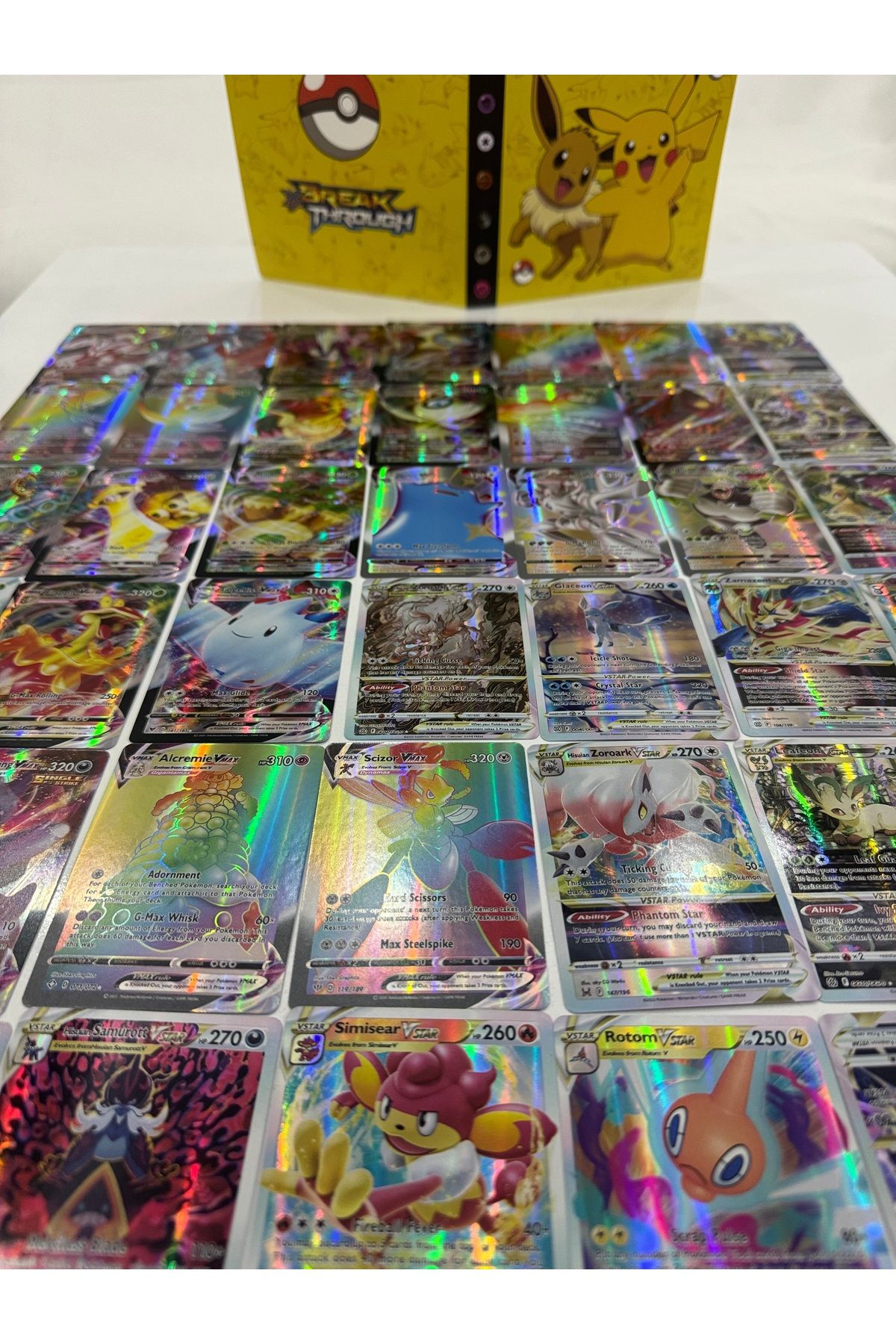Abetto Market Pokemon Vstar Ve Vmax Yeni Seri Özel, Parlak Oyun Kartı 50 Adet Pokemon Kart Ve Albüm