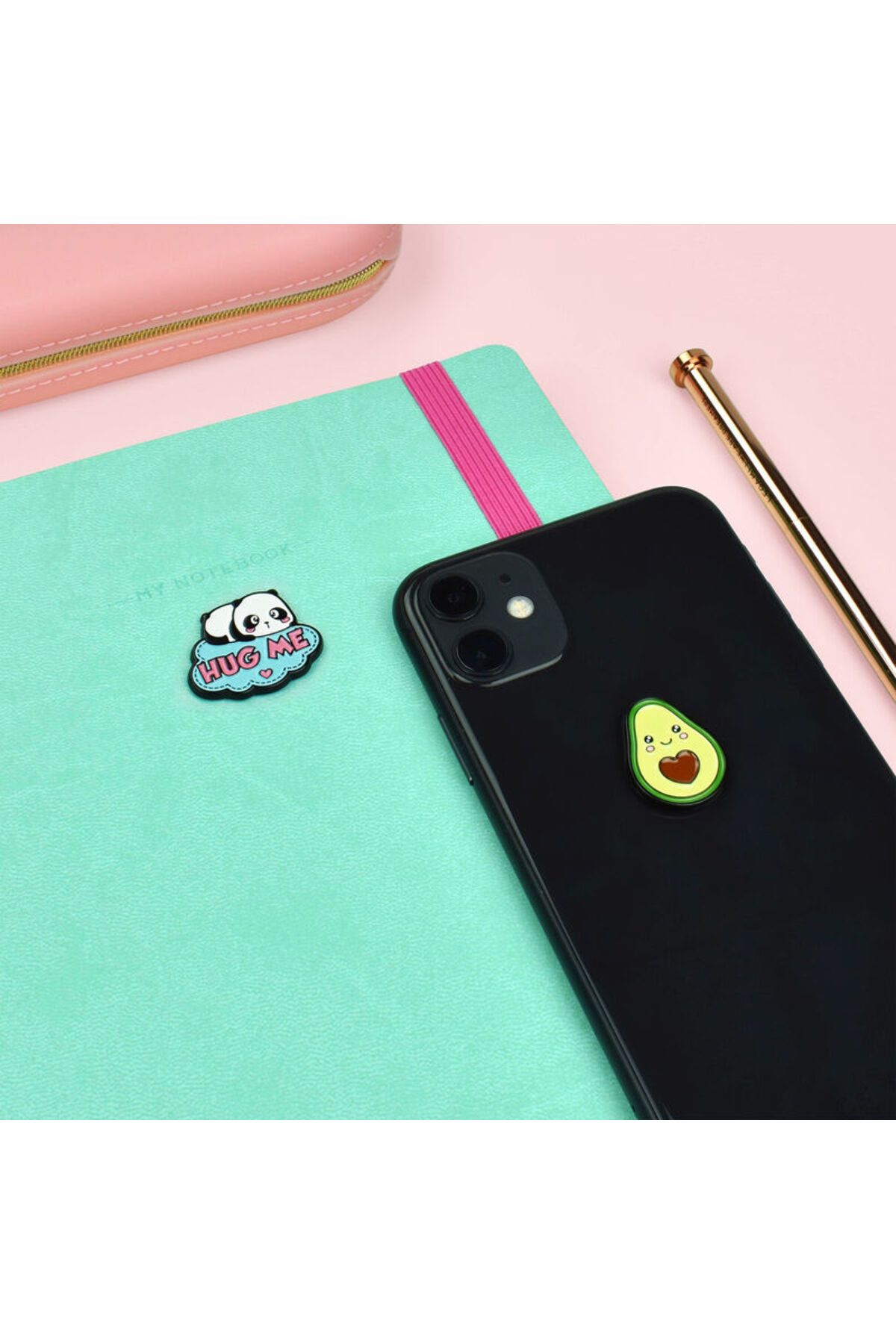 Legami 2'li Cutie telefon günlük aksesuar yapışkan rozet broş metal sticker süs genç çocuk etiket  set