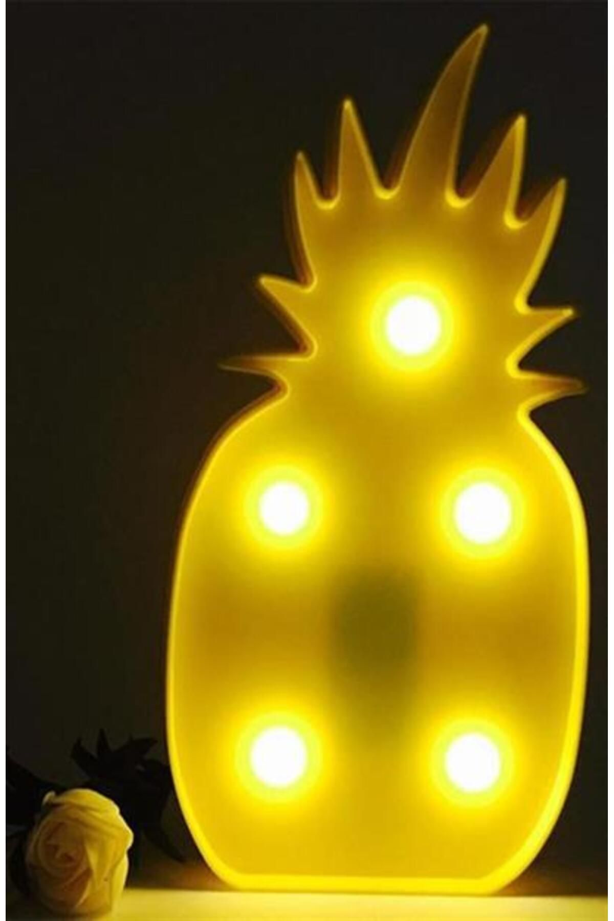 Nisfi Kutur BUFFER Ananas Şeklinde Ledli Dekoratif Eğlenceli Çocuk Gece Lambası