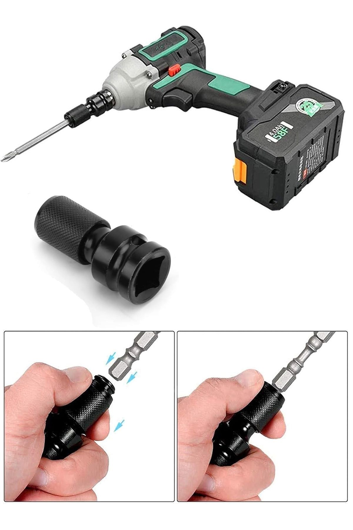 Depolife 1/2 Matkap Chuck Mandrenli Adaptör Somun Sökme Makinesini Hex Bits Uç Dönüştürme Paratı