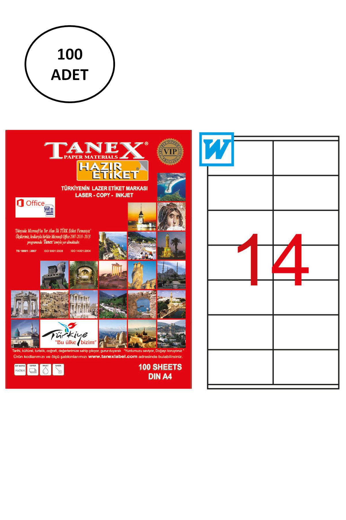 TREND Tanex Tw-2114 Lazer Etiket 105X41 Mm 100 Lü