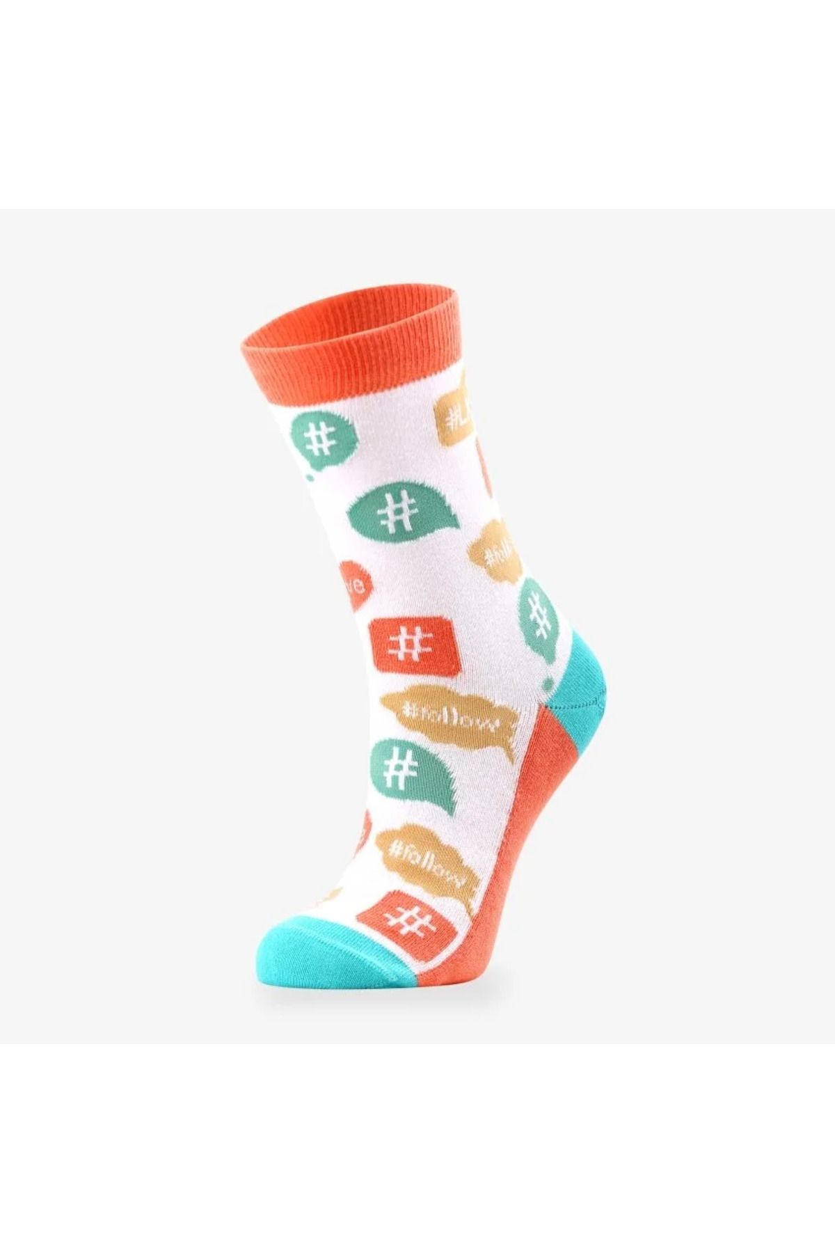 Colorcool Eğlenceli Renkli Sosyal Medya Kadın Çok Renkli Soket Çorap