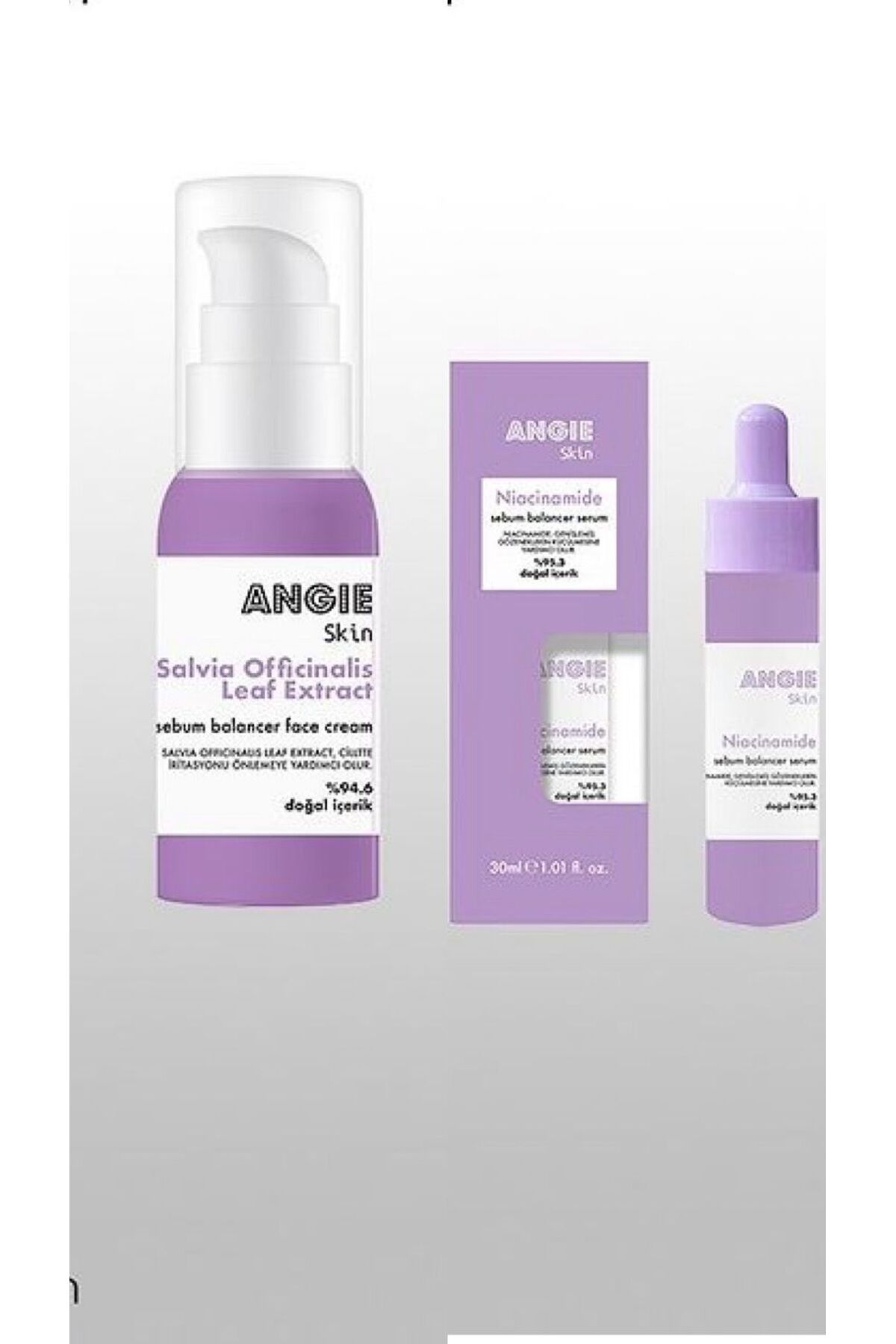 Angie Skin Niacinamide Serum & Nemlendirici Krem (%95.3 doğal içerik)