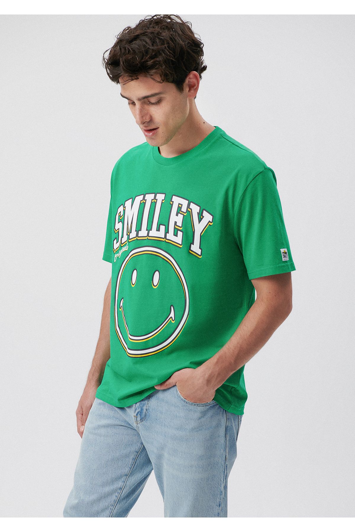 Mavi X Smiley Originals Yeşil Tişört Loose Fit / Bol Rahat Kesim 0611813-71704
