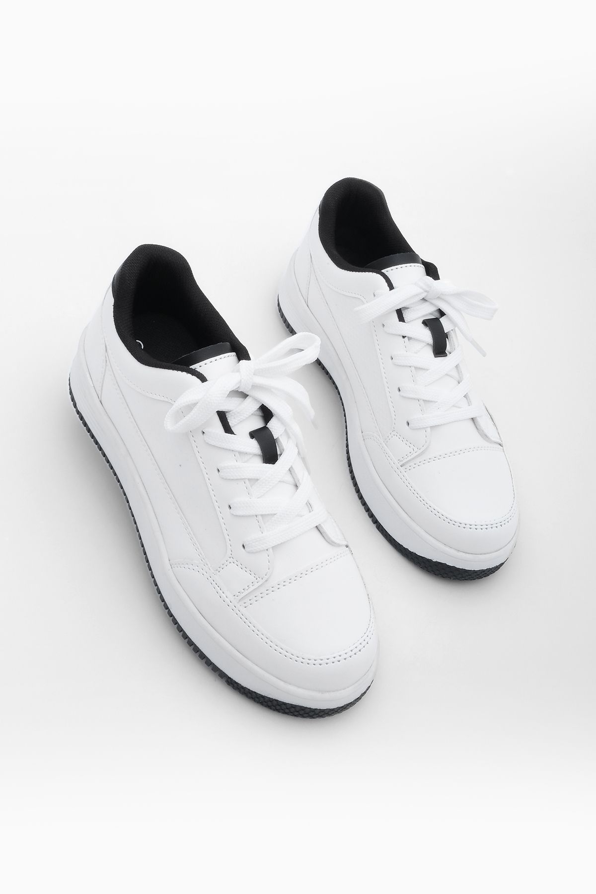 Marjin Kadın Sneaker Bağcıklı Spor Ayakkabı Arye Beyaz
