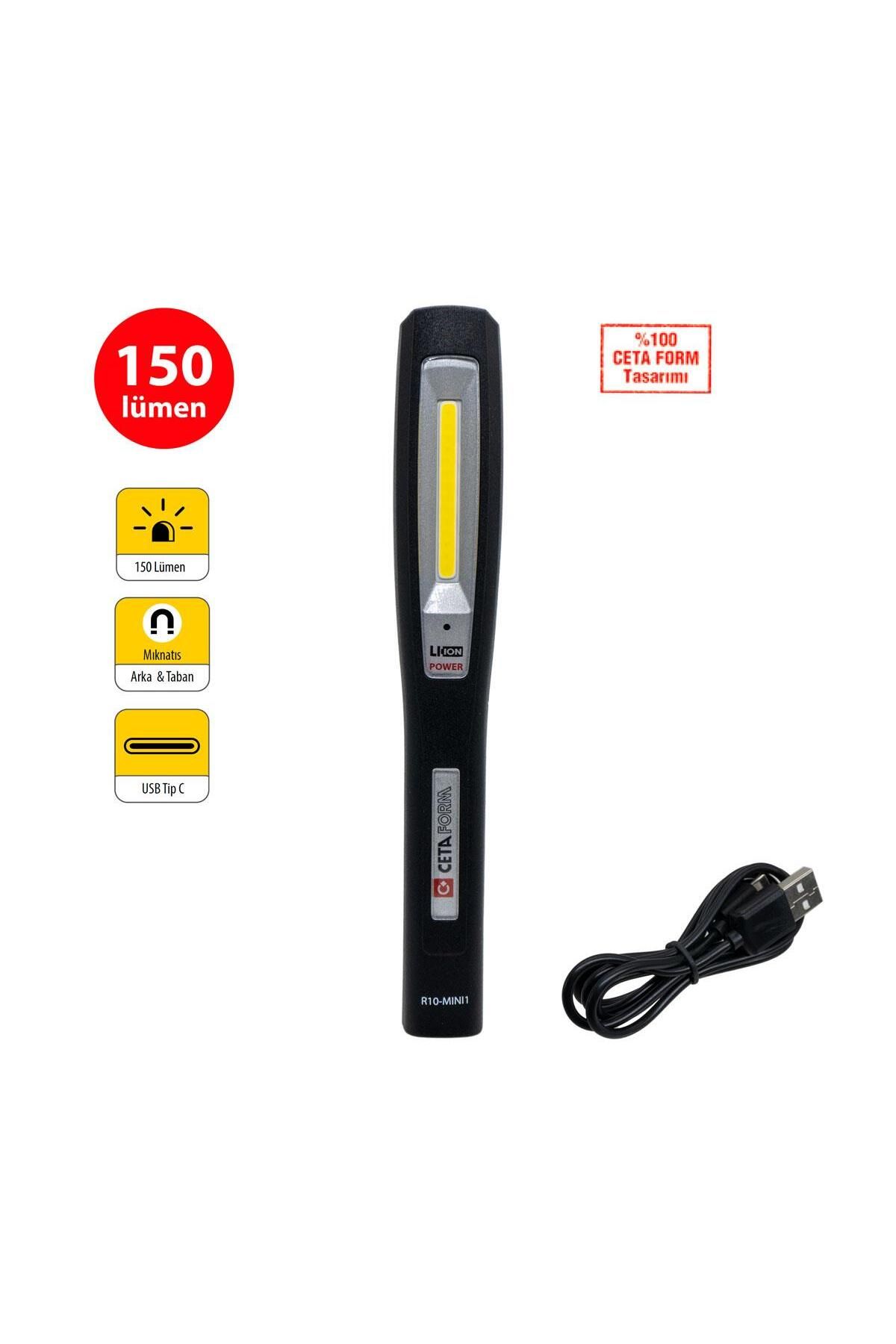 CETA FORM R10-MINI1 Şarjlı Kalem Tip Mini Led El Feneri 150 Lümen