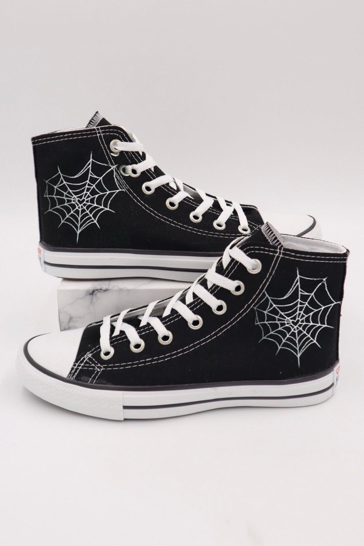 Ef Butik Siyah Heart Spiderman Web Boğazlı Ayakkabı