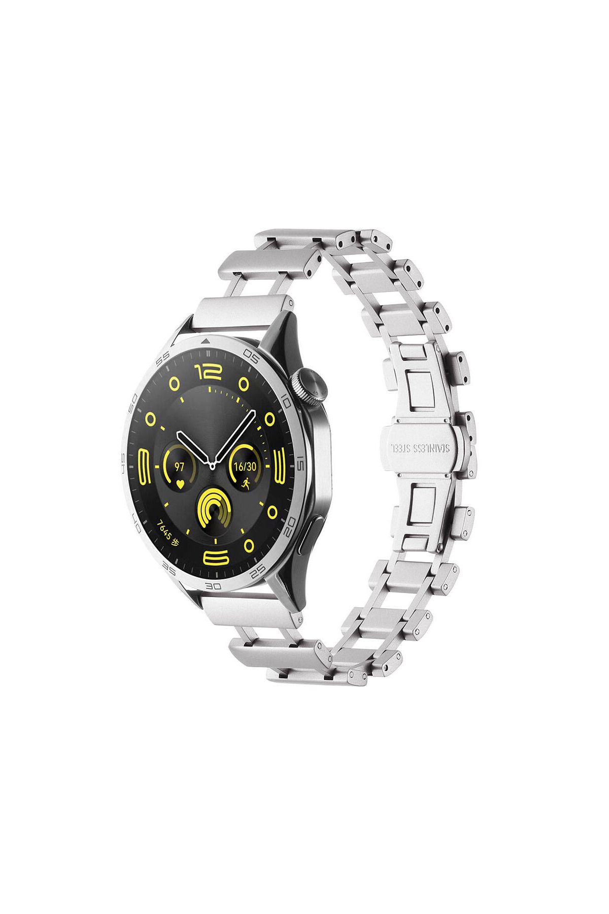 Fuchsia Galaxy Watch Uyumlu Fuchsia  46mm DNKR-05 22mm Uyumlu Metal Kordon