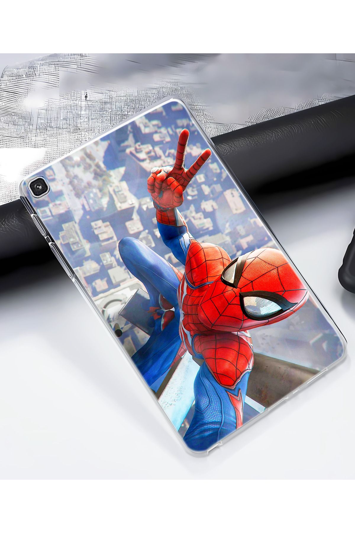Lopard Samsung Galaxy Tab A7 Lite T220 T225 T227 Kılıf Opus 21 Spiderman Tablo Darbe Önleyici Kapak