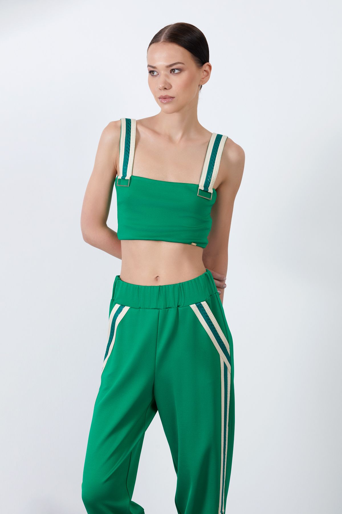 GIZIA Askılı Yeşil Crop Top