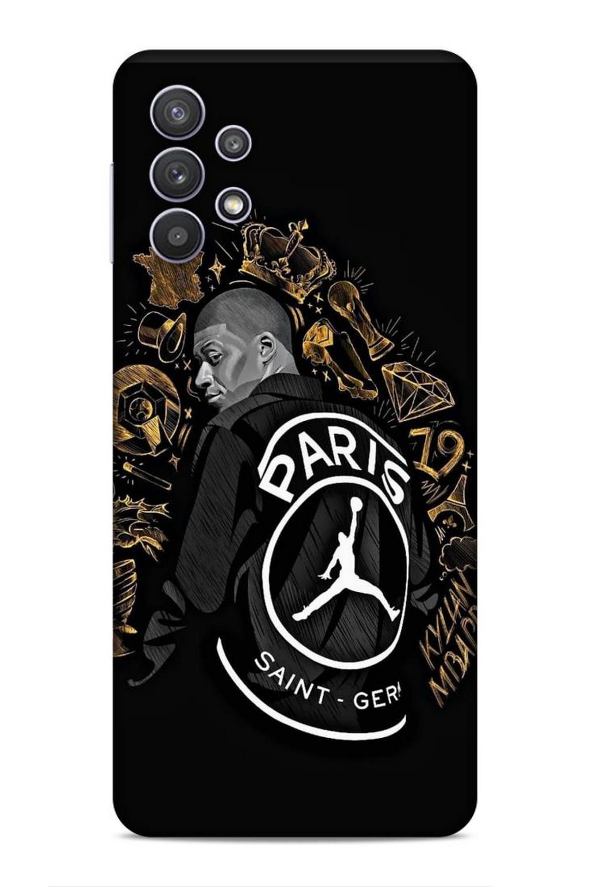 Lopard Samsung Galaxy A32 4G Zore Futbolcular 25 Mbappe Paris Siyah Soyulmayan Kılıf