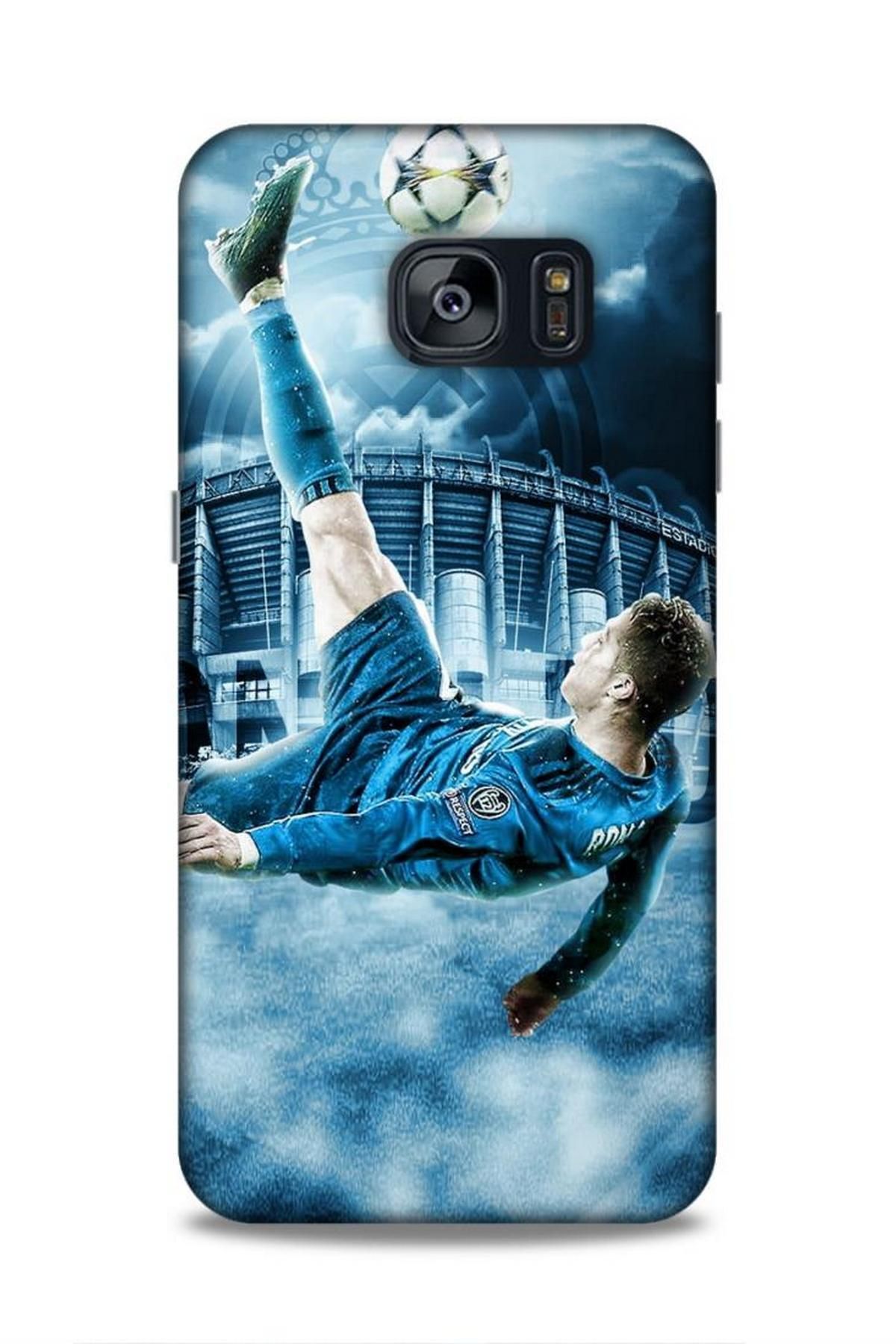 Lopard Samsung Galaxy S7 Edge Buzz Futbolcular 15 Ronaldo Stad Mavi Kalın Silikon