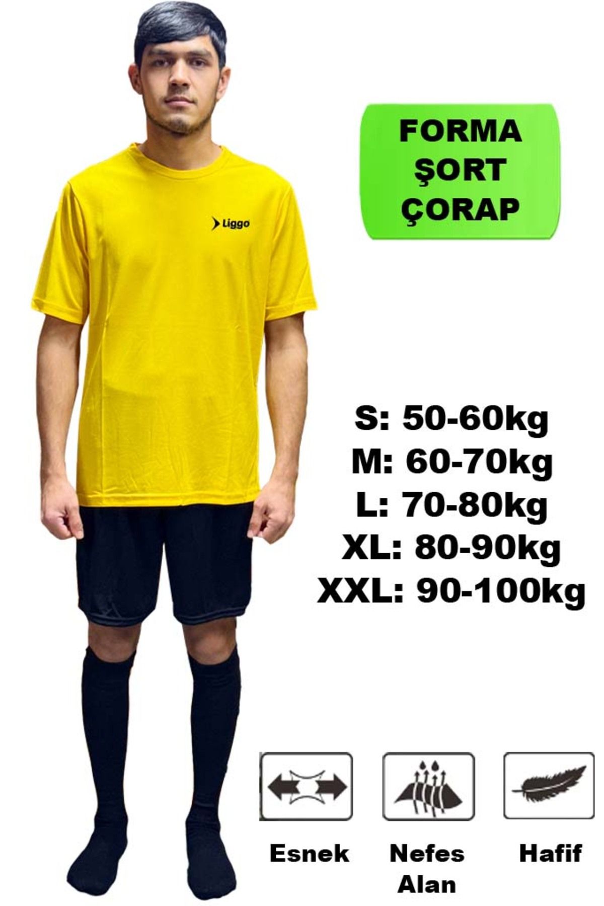 Liggo Halısaha Futbol Forması Forma Şort Çorap Seti Antrenman Forması