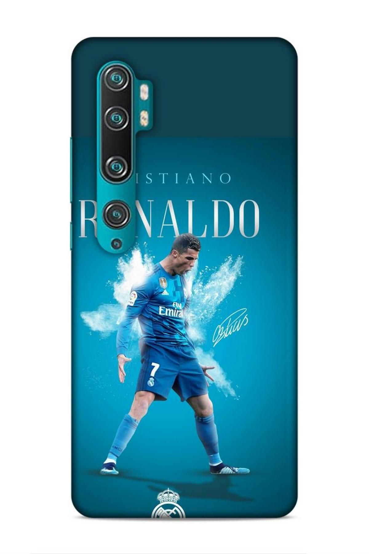 Lopard Xiaomi Mi Note 10 Pro Riksos Futbolcular 11 Cristiano Ronaldo Mavi 4K Baskılı Kılıf