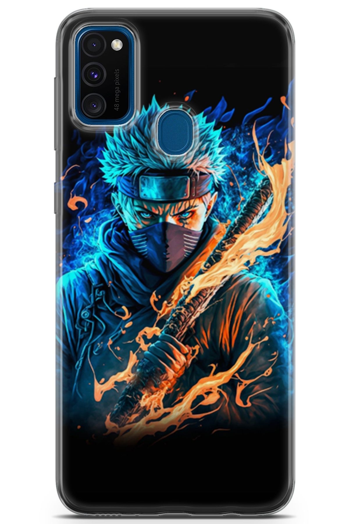 Lopard Samsung Galaxy M30s Uyumlu Kılıf Milano 10 Naruto Sharingan Full Hd Kılıf Mavi