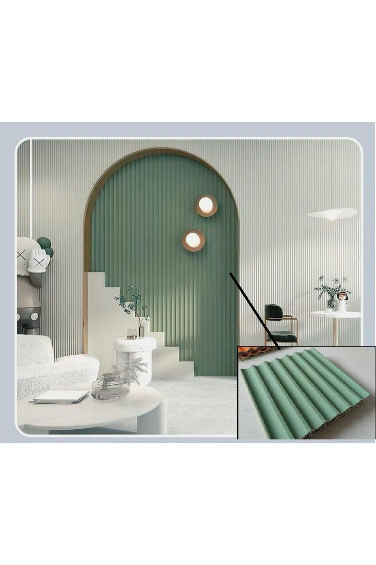 Renkli Duvarlar 20x145cm 1 Adet Atc Mint Green Prefabrik Ofis Konut Dekoratif Pvc Kaplama Lambiri Duvar Paneli