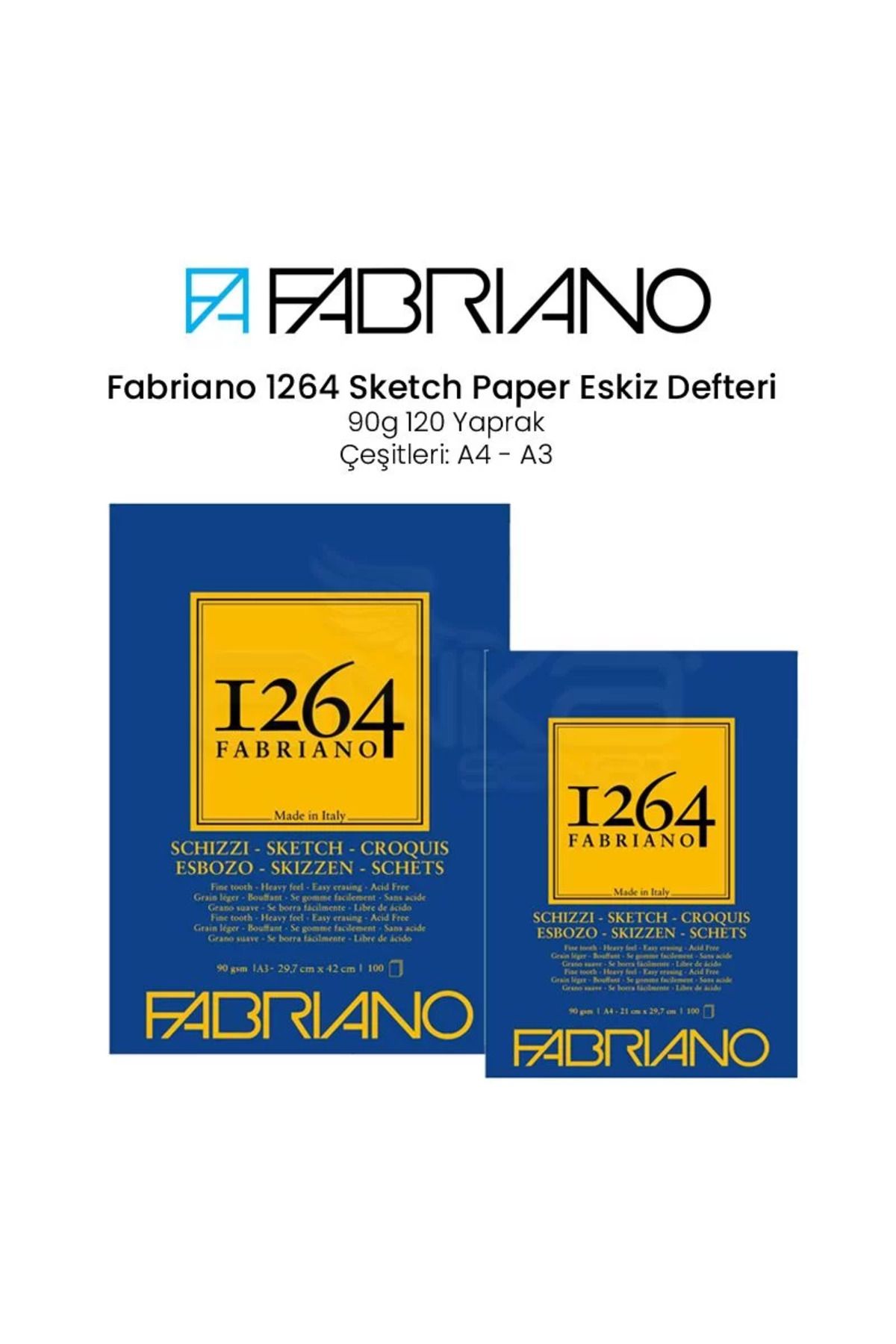 Fabriano 1264 Sketch Paper Eskiz Defteri 90g 100 Yaprak