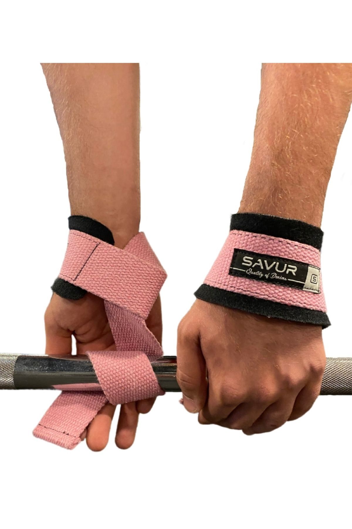 SAVUR Fitness Wrist Strap - Ağırlık Kaldırma Kayışı Pembe