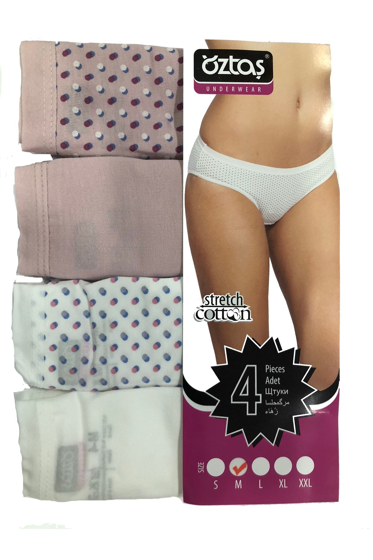 Öztaş Underwear Öztaş 2750 Kadın Dantelli Bikini Külot 4'lü Paket