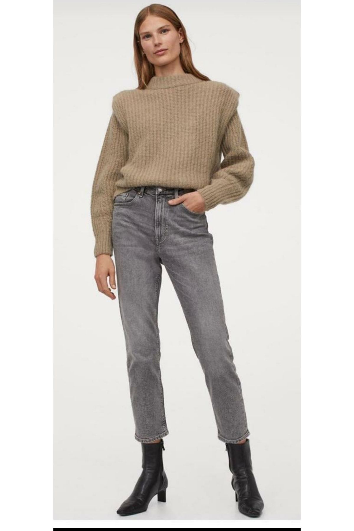 Geppetto Kadın Füme Mom Fit Jeans Denim Kot Pantolon