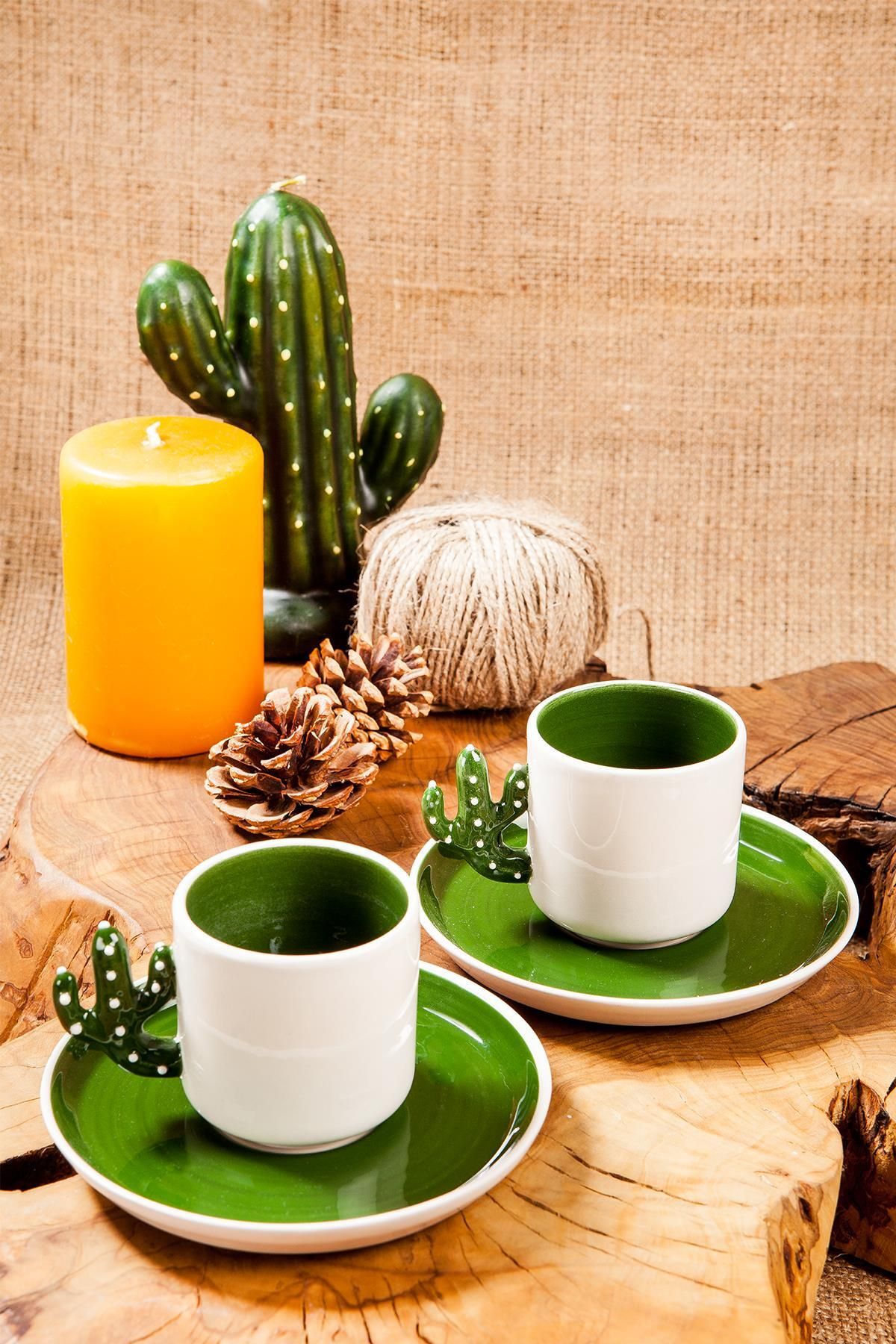 M'art Home Homemade Cactus N Love 2 Kişilik Kahve Fincanı