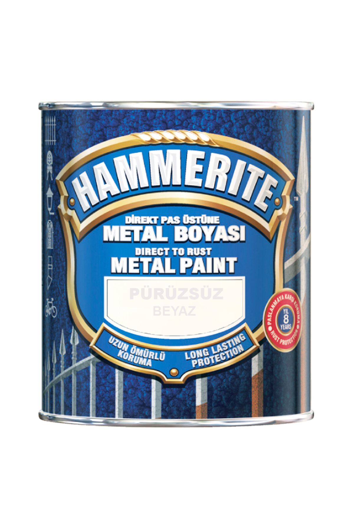 Marshall Hammerite Direkt Pas Üstü Pürüzsüz Metal Boyası 250 ml (250GR)