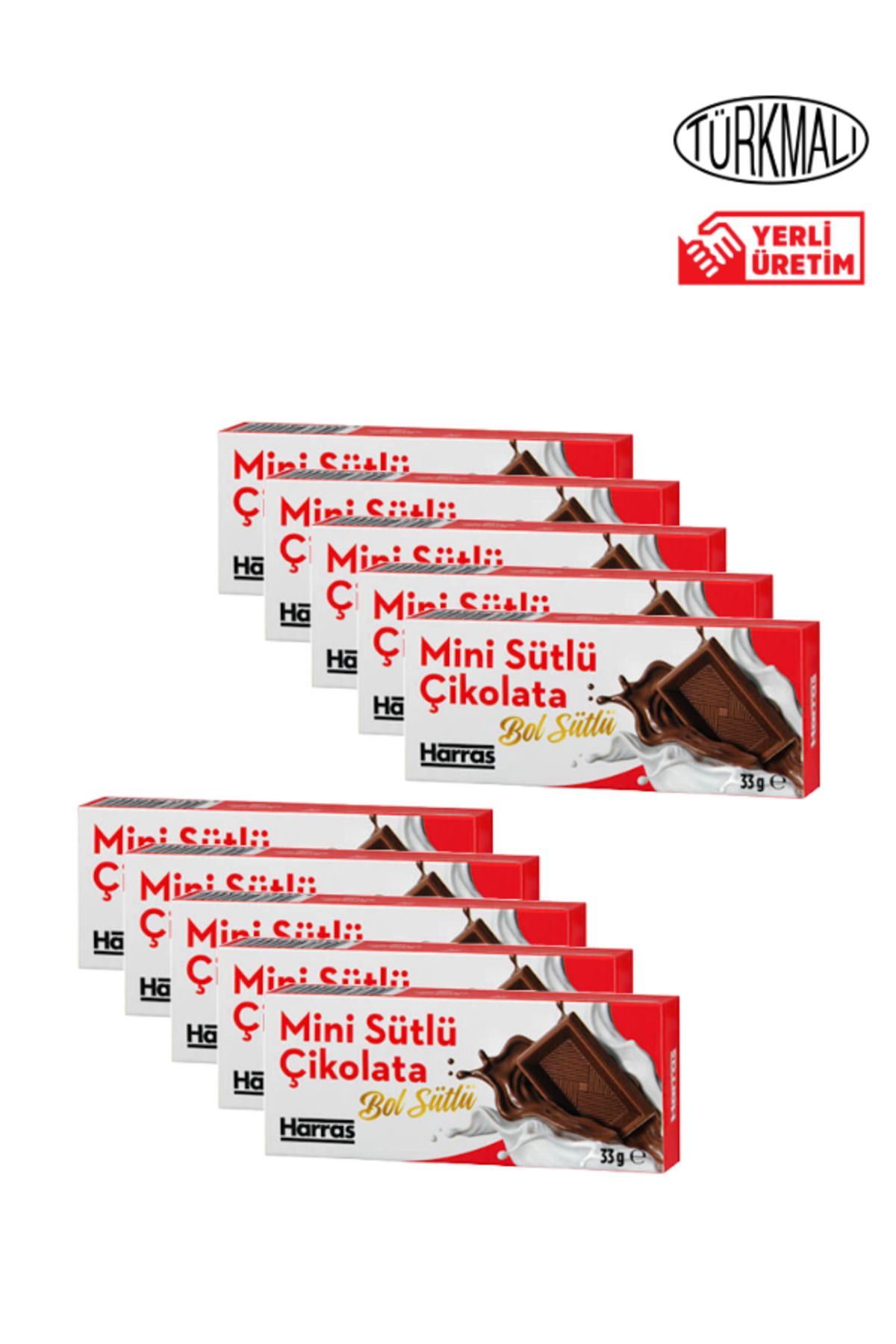Harras Mini Sütlü Çikolata 33gr x 10 Paket