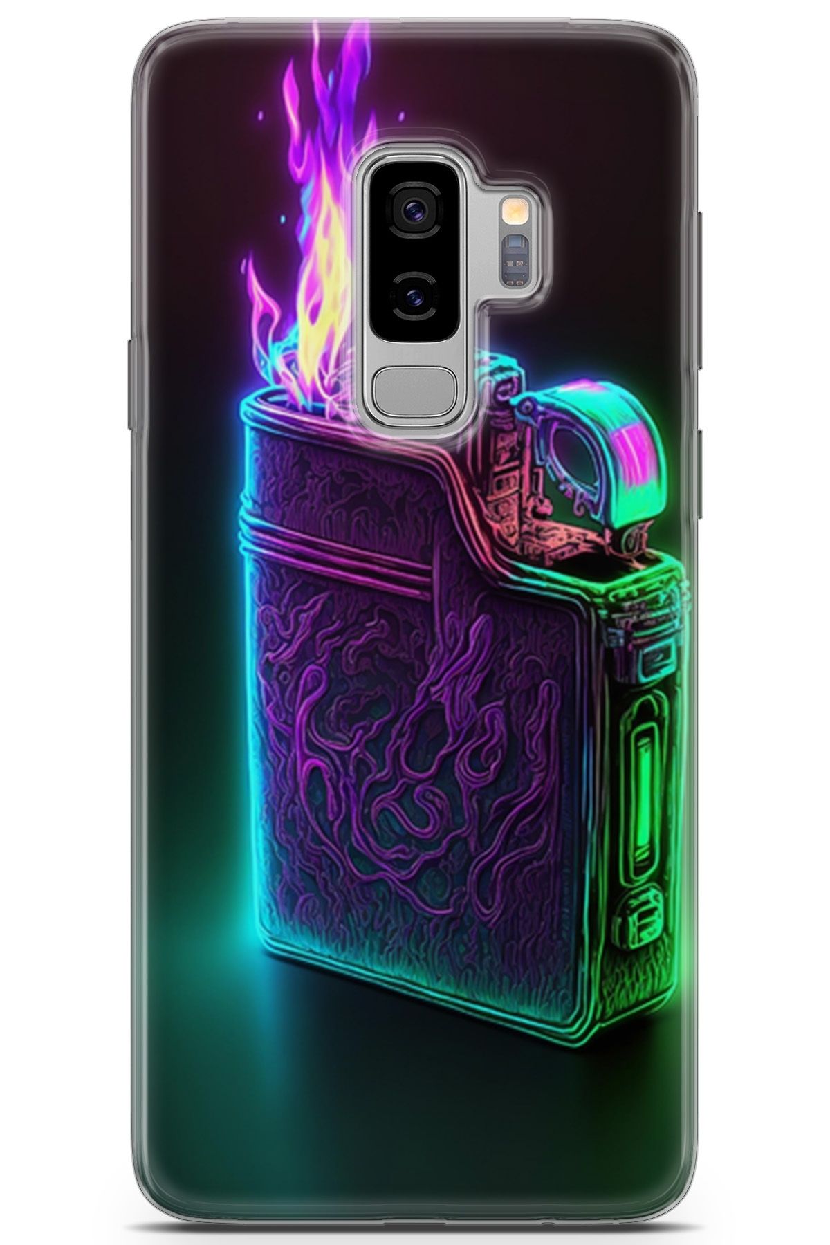 Lopard Samsung Galaxy S9 Plus Uyumlu Kılıf Milano 26 Neon Çakmak Soft Kapak Yeşil