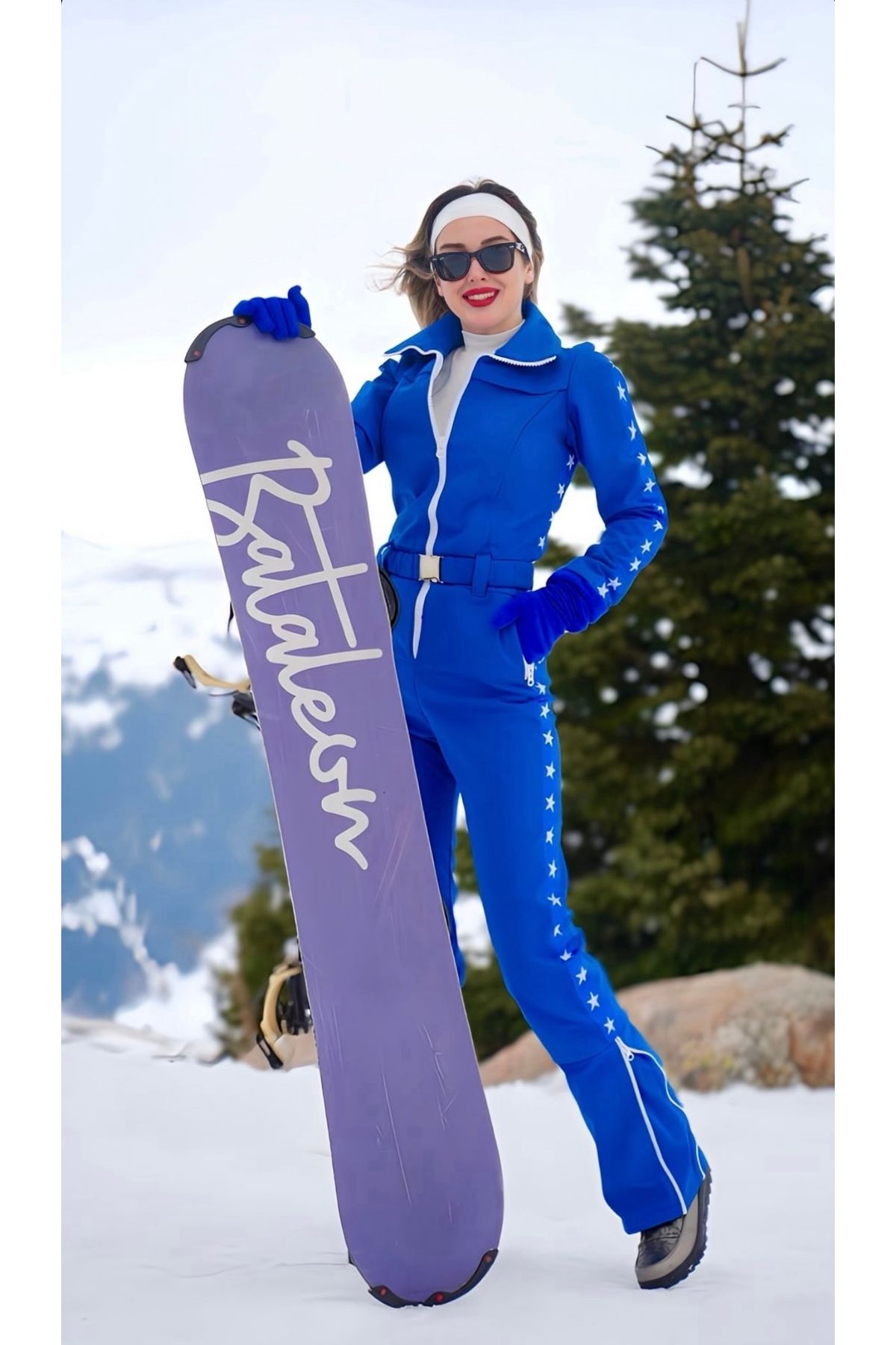 Lora Atelierr Lora Sax Yıldız Desenli Ski Suit(kayak Tulumu)