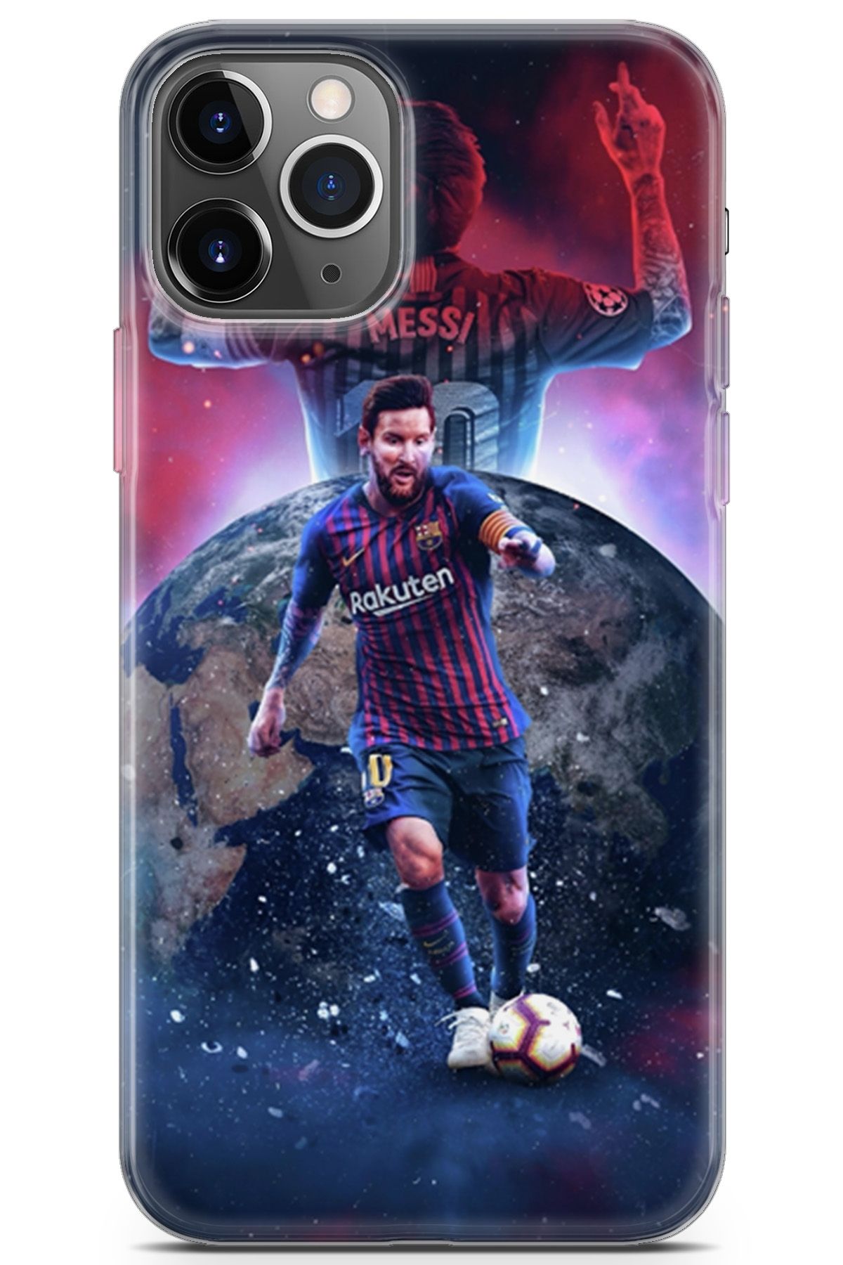 Lopard Apple iPhone 11 Pro Uyumlu Kılıf Milano 19 Lionel Messi Tam Koruma Kılıf Kırmızı