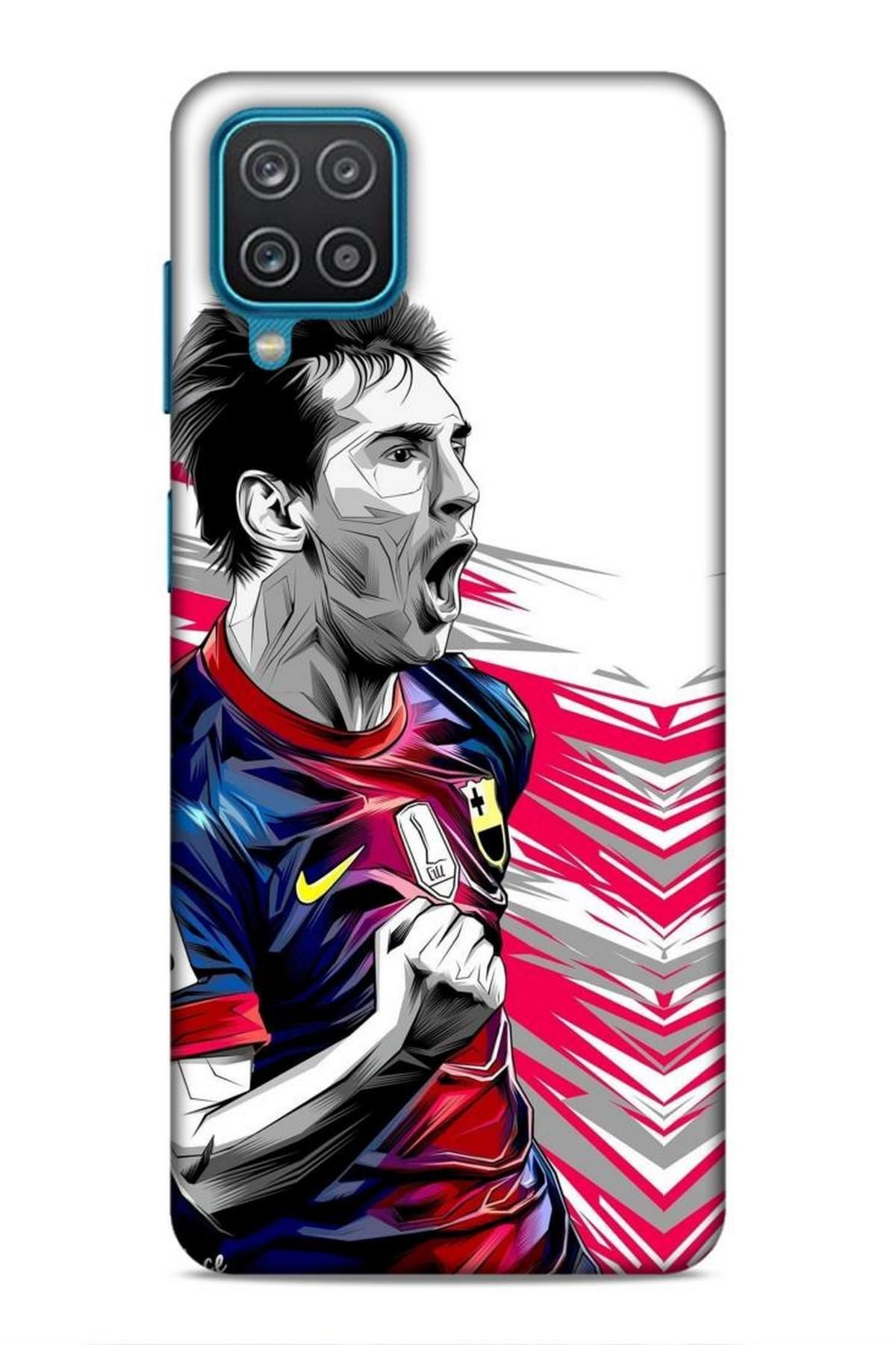 Lopard Samsung Galaxy A12 Enjoy Futbolcular 19 Lionel Messi Lacivert Tam Koruma Kılıf