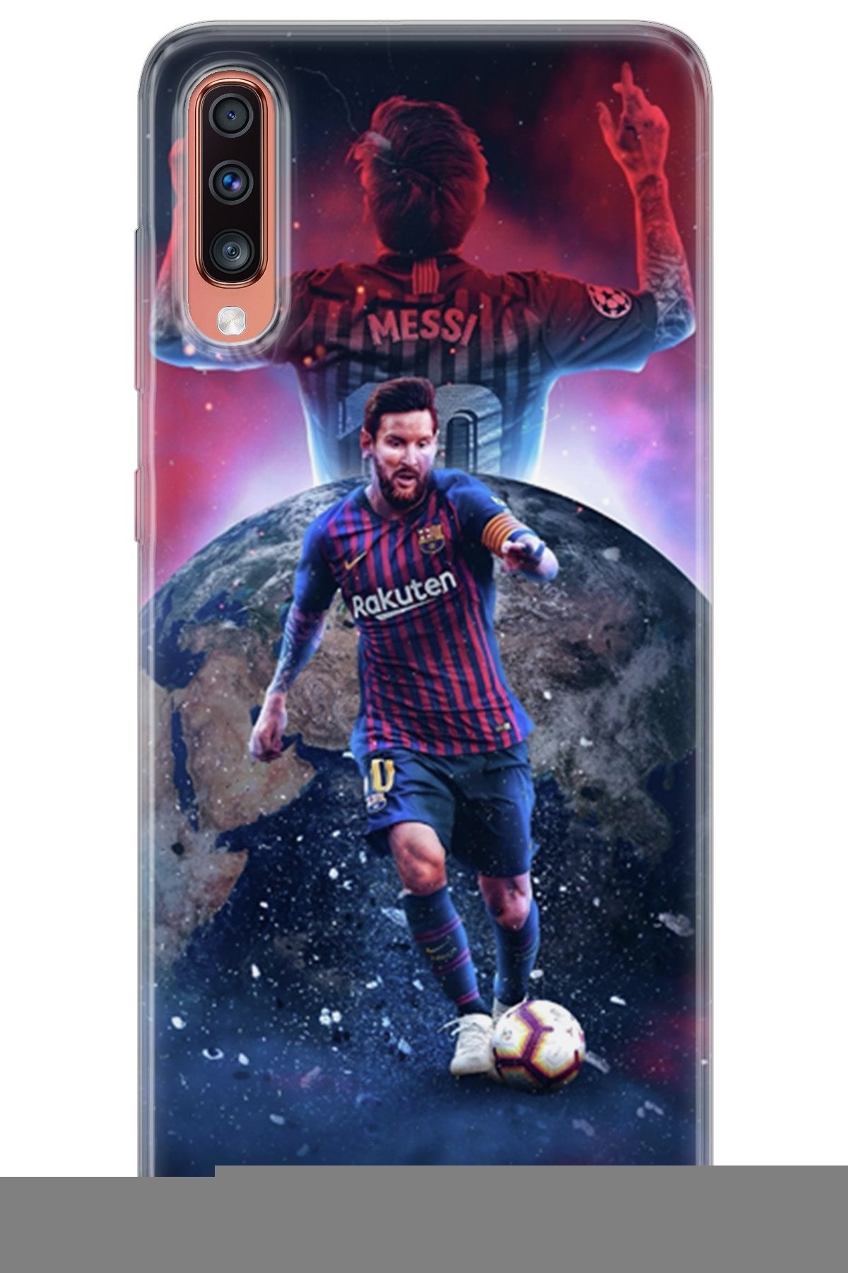 Lopard Samsung Galaxy A70 Uyumlu Kılıf Milano 19 Lionel Messi Tam Koruma Kılıf Kırmızı