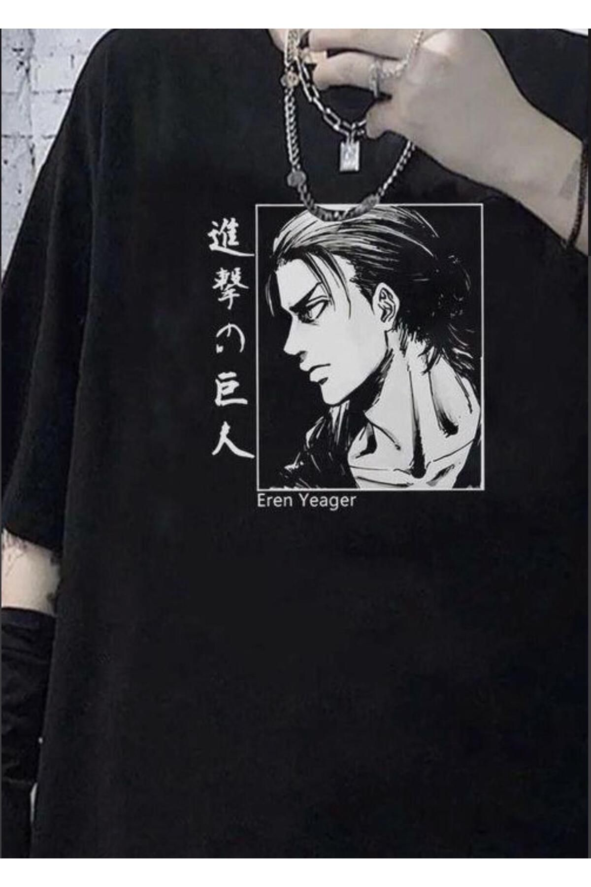 Gofeel Harajuku Eren Yegaer Baskılı Oversize Unisex T-shirt