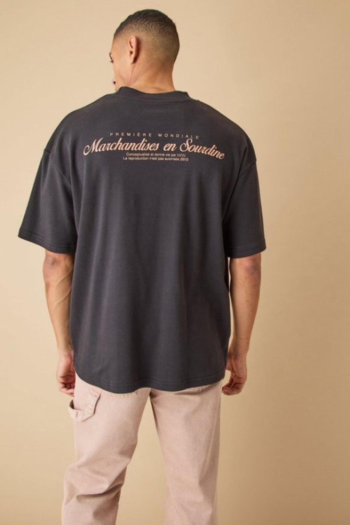 YUVEST Blackrock T-shirt - Marchandises Baskılı Oversize Bisiklet Yaka Kısa Kol Beyaz Tişört