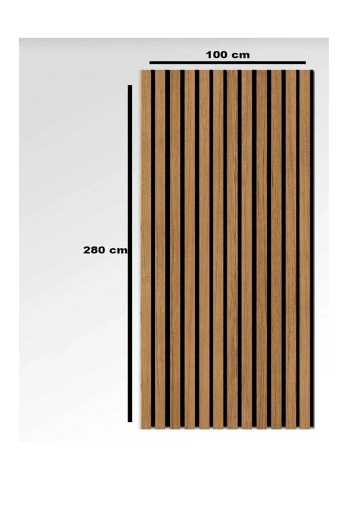 DETAYPOLİURETAN Mdf Ahşap Akustik Duvar Paneli 100x280 Cm 3mm Keçe & 8mm Mdflam ( Teak ) Kolay Uygulanabilir
